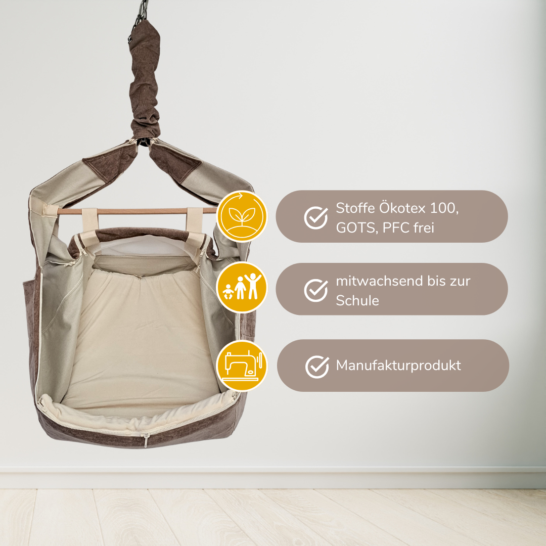 WOMBAGEE® Advanced Federwiege "MOUSSE" - Wombagee Wiegenmanufaktur
