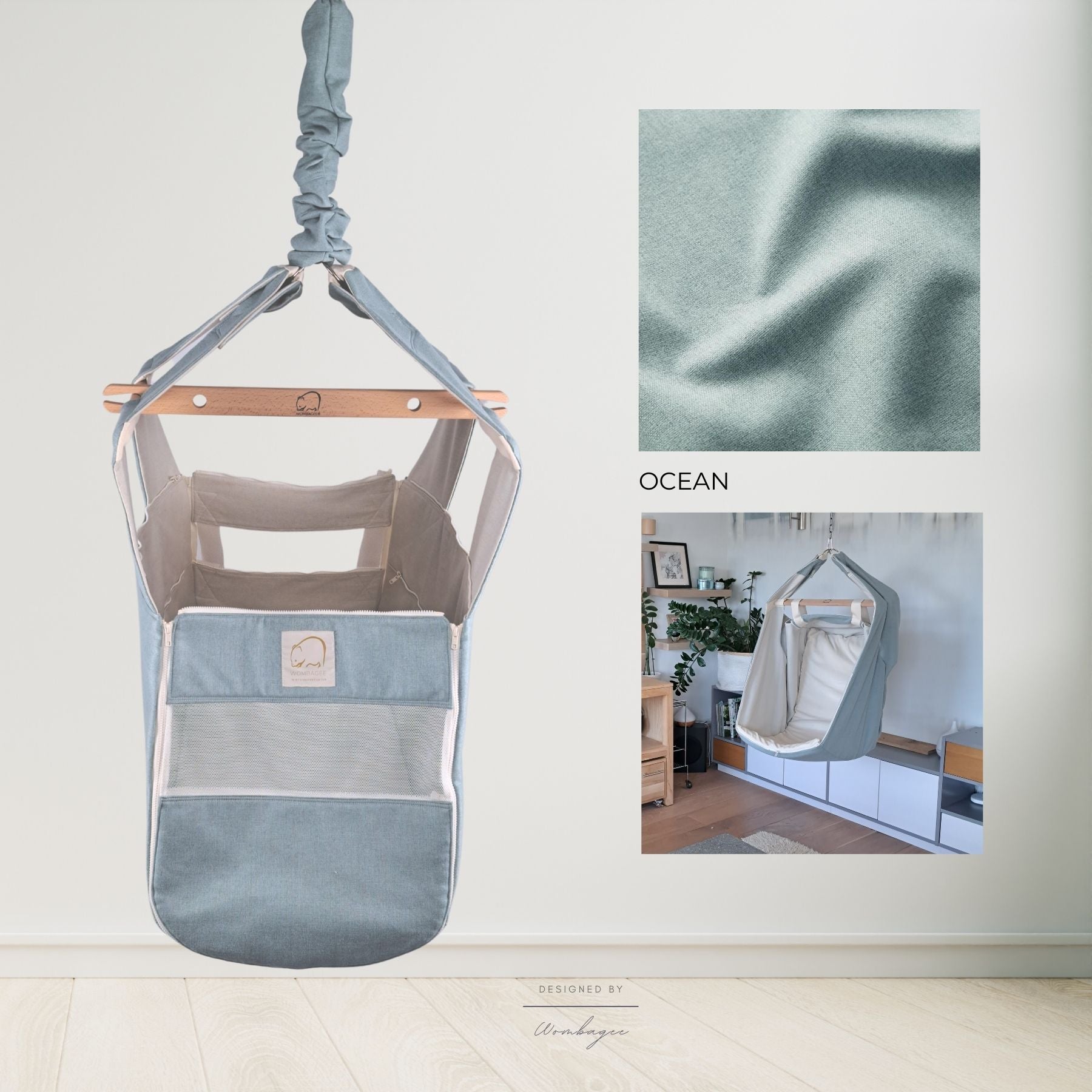 WOMBAGEE® Advanced CLASSIC Federwiege für Kinder bis 40kg in blau