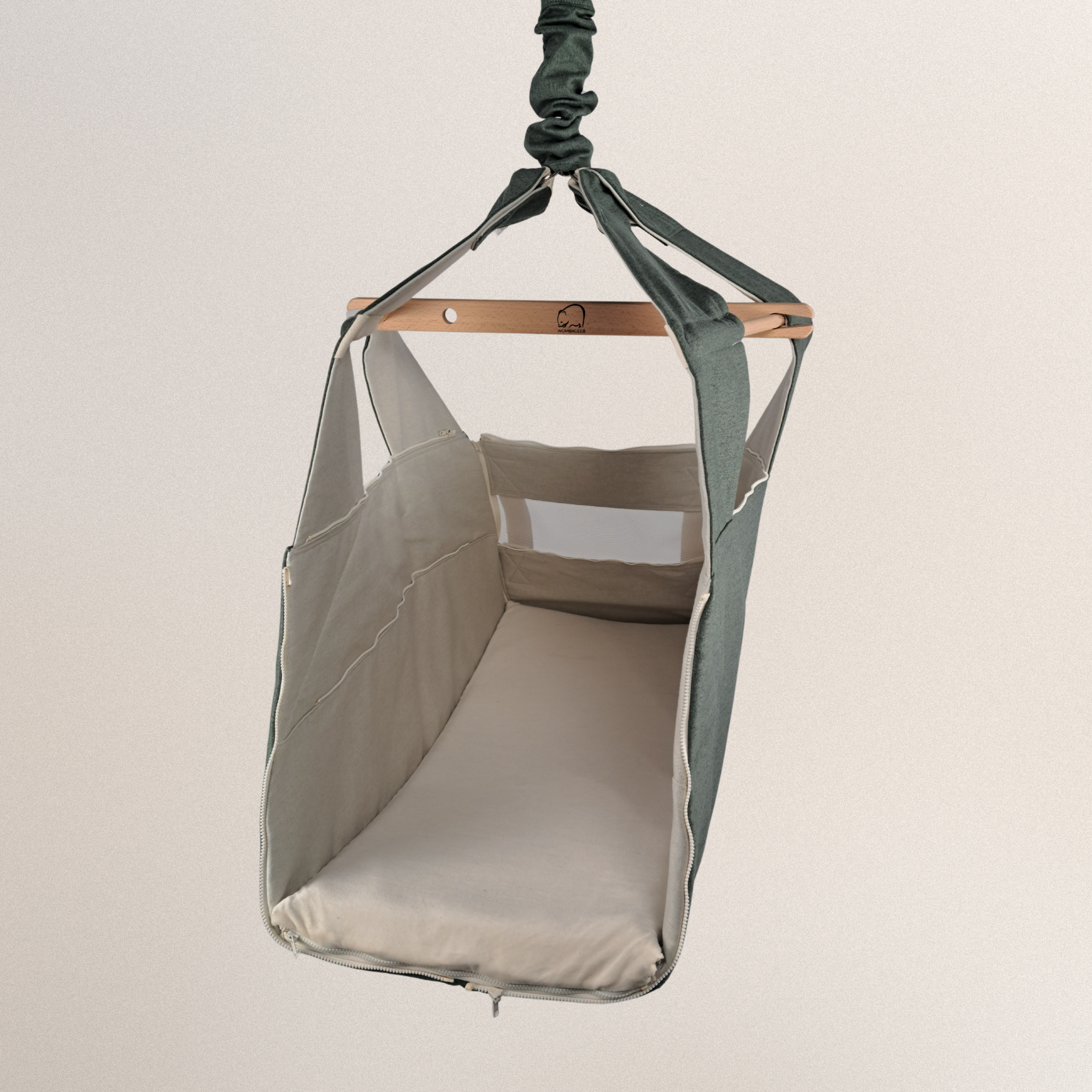WOMBAGEE® Advanced CLASSIC Federwiege für Kinder bis 40kg als Haengesessel in grün