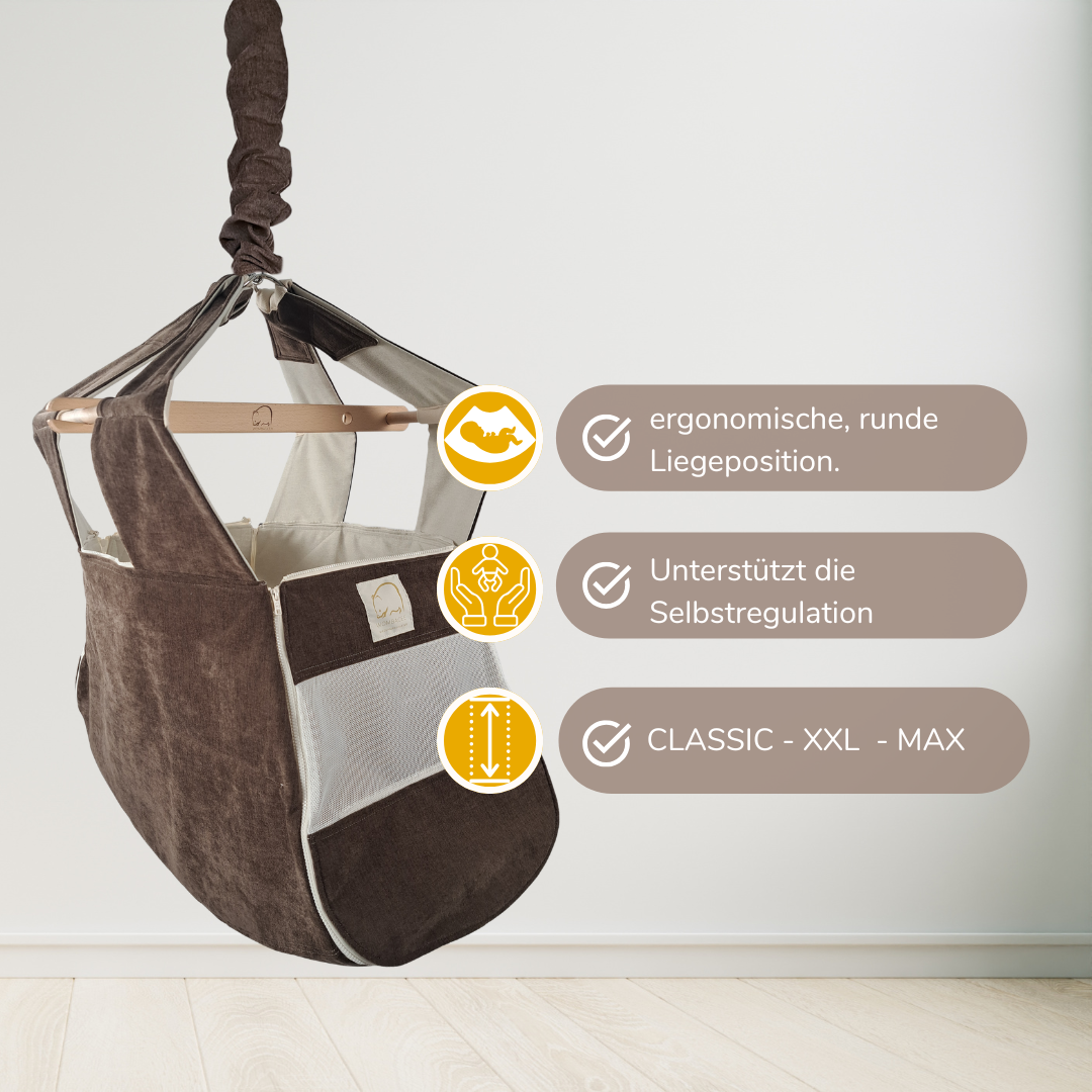 WOMBAGEE® Advanced Federwiege "MOCCA" - Wombagee Wiegenmanufaktur