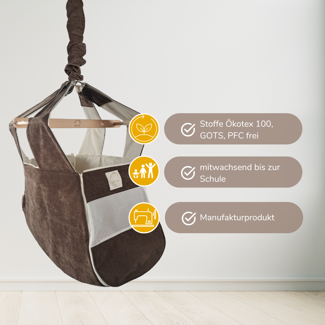 WOMBAGEE® Advanced Federwiege "MOCCA" - Wombagee Wiegenmanufaktur